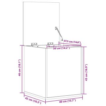 Storage Box Black 40x42x46 cm - Durable Engineered Wood