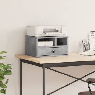 Printer Stand Concrete Grey | Stylish Organiser - HipoMarket