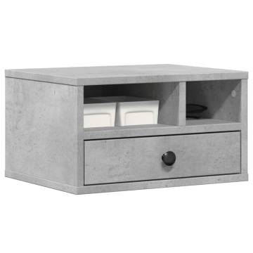 Printer Stand Concrete Grey | Stylish Organiser - HipoMarket