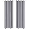 Elegant 2 pcs Grey Blackout Curtains with Metal Rings - 135x245 cm