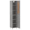 Stylish Highboard Grey Sonoma - 34.5x34x180 cm Engineered Wood