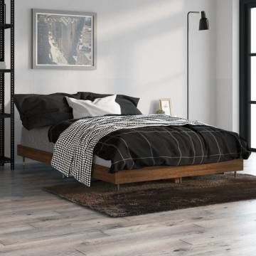 Brown Oak Bed Frame 120x190 cm - Small Double | HipoMarket