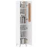 Elegant Highboard in White - 34.5x34x180 cm Engineered Wood