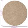 Rug ZIZUR Ø 200 cm - Jute Look for Indoor & Outdoor Spaces