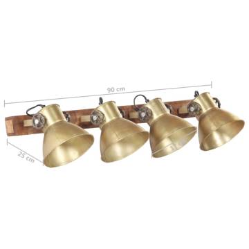 Industrial Wall Lamp Brass 90x25 cm E27 | HipoMarket