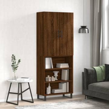 Highboard Brown Oak 69.5x34x180 cm | Stylish Storage Solution