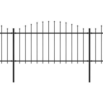 Garden Fence with Spear Top Steel | 17m Black Perimeter Barrier