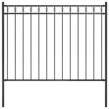 Garden Fence Steel 1.7x1.2 m Black - Durable & Elegant