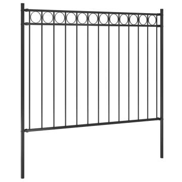 Garden Fence Steel 1.7x1.2 m Black - Durable & Elegant