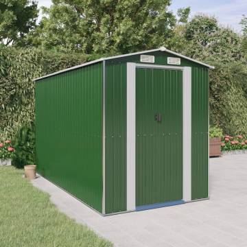 Garden Shed Green 192x357 cm - Durable Storage Solution