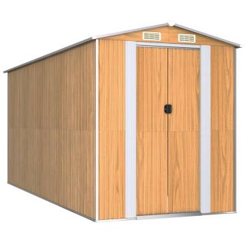 Light Brown Garden Shed - Durable Galvanised Steel Storage