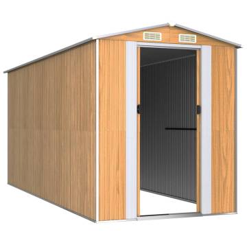 Light Brown Garden Shed - Durable Galvanised Steel Storage