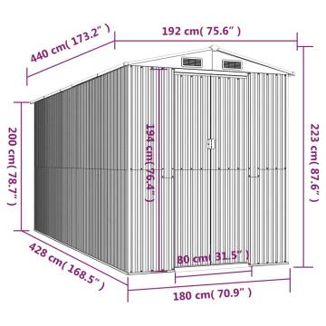 Light Brown Garden Shed - Durable Galvanised Steel Storage