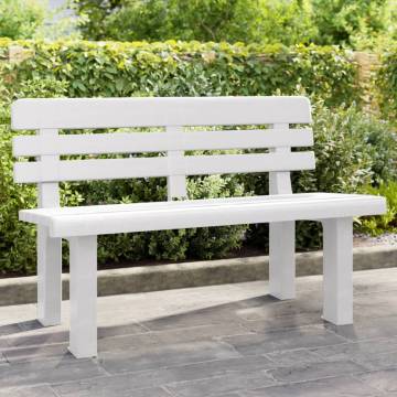 Durable White Garden Bench - 110x52 cm | HipoMarket