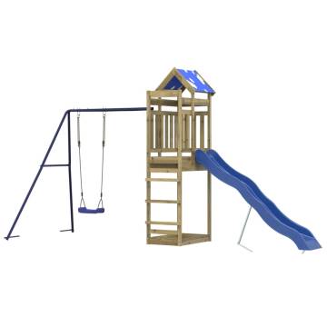 Outdoor Playset for Kids - Durable Impregnated Pine Wood