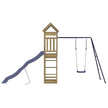 Outdoor Playset for Kids - Durable Impregnated Pine Wood