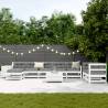 10 Piece Garden Sofa Set - White Solid Pine Wood | HipoMarket