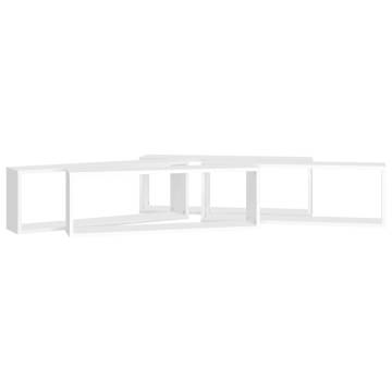 Wall Cube Shelf Set - 4 pcs White, Elegant & Functional