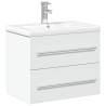 Stylish Bathroom Sink Cabinet with Built-in Basin - White