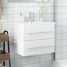 Stylish Bathroom Sink Cabinet with Built-in Basin - White