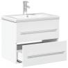 Stylish Bathroom Sink Cabinet with Built-in Basin - White