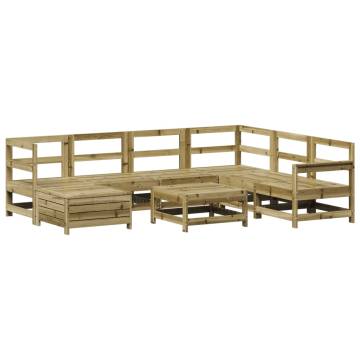 8 Piece Garden Sofa Set - Durable Impregnated Wood Pine