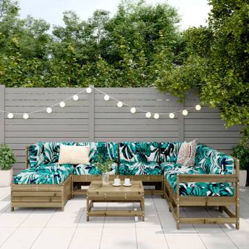 8 Piece Garden Sofa Set - Durable Impregnated Wood Pine