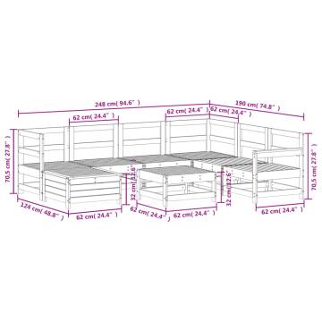 8 Piece Garden Sofa Set - Durable Impregnated Wood Pine