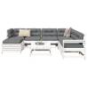 8 Piece Garden Sofa Set White Solid Wood Pine Colour white pine Number of 1 