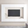 8 Piece TV Cabinet Set White Engineered Wood Colour white Quantity in Package 1 Width 100 cm 