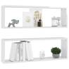 Wall Cube Shelf 2 pcs High Gloss White - Stylish & Durable