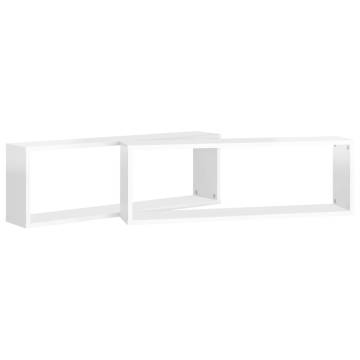 Wall Cube Shelf 2 pcs High Gloss White - Stylish & Durable