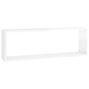 Wall Cube Shelf 2 pcs High Gloss White - Stylish & Durable