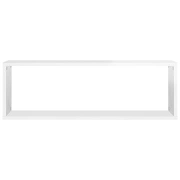 Wall Cube Shelf 2 pcs High Gloss White - Stylish & Durable