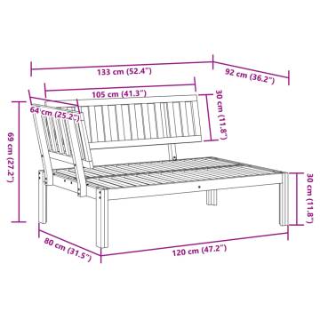 Garden Pallet Corner Sofa - Solid Wood Acacia | Hipomarket UK