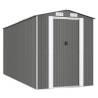 Light Grey Garden Shed - Galvanised Steel 192x440x223 cm