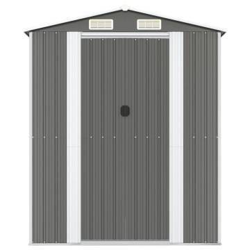 Light Grey Garden Shed - Galvanised Steel 192x440x223 cm