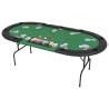 9-Player Folding Poker Table - Green 3 Fold Design