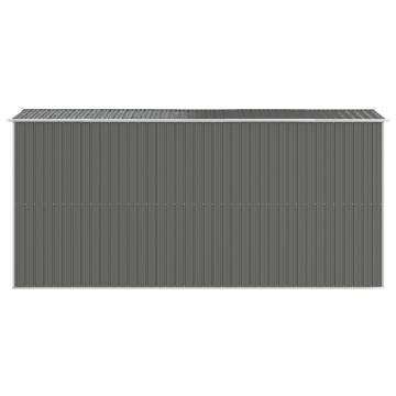 Light Grey Garden Shed - Galvanised Steel 192x440x223 cm