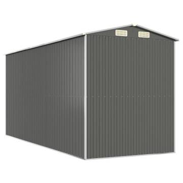 Light Grey Garden Shed - Galvanised Steel 192x440x223 cm