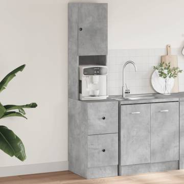 Concrete Grey Kitchen Cabinet - 35x50x180 cm | HipoMarket