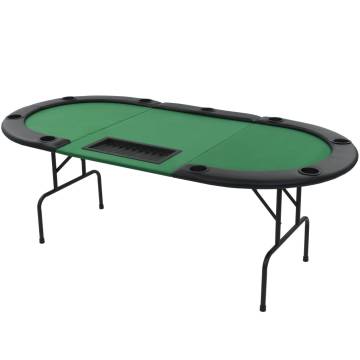 9-Player Folding Poker Table - Green 3 Fold Design