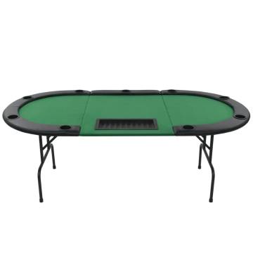 9-Player Folding Poker Table - Green 3 Fold Design