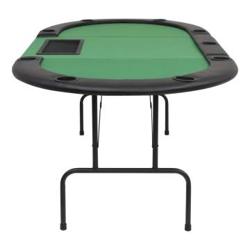 9-Player Folding Poker Table - Green 3 Fold Design