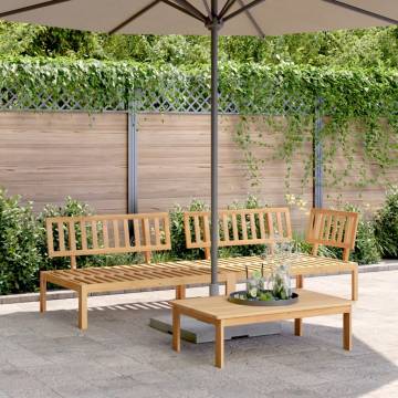 3 Piece Garden Pallet Sofa Set - Solid Wood Acacia | HipoMarket UK