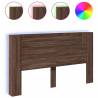 Headboard Cabinet with LED in Brown Oak | Stylish & Modern Design