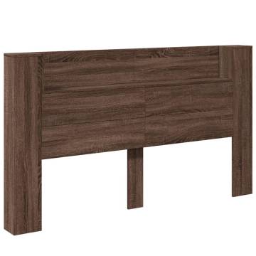 Headboard Cabinet with LED in Brown Oak | Stylish & Modern Design