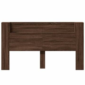 Headboard Cabinet with LED in Brown Oak | Stylish & Modern Design