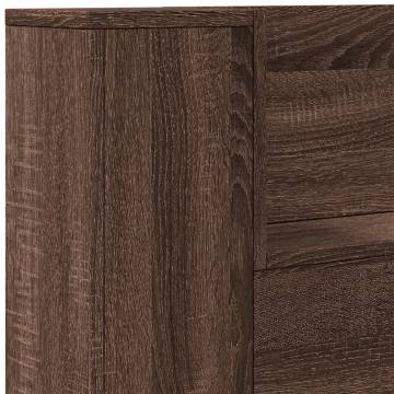 Headboard Cabinet with LED in Brown Oak | Stylish & Modern Design