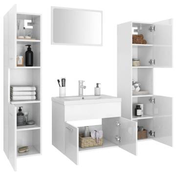 Stylish High Gloss White Bathroom Furniture Set | HipoMarket